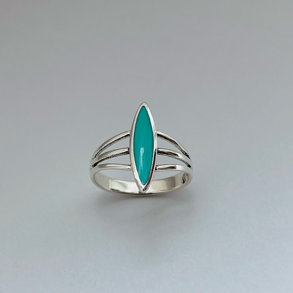 Sterling silver turquoise ring, turquoise ring, silver turquoise ring - Picture 4 of 12